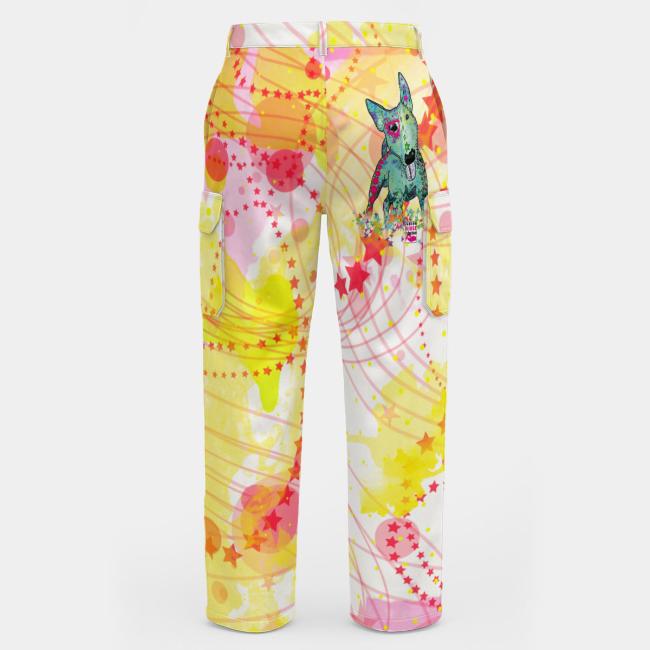 Cargohose mit Paul - Hose, lang oder kurz, bunt, 100% Polyester, Grösse S-5XL, fester Stoff, Normale Passform, Mischling, Mix, Bullterrier, Bulli